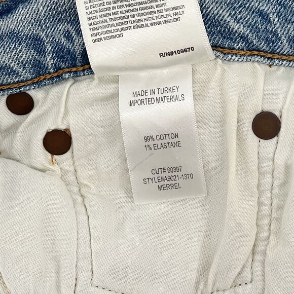 AGOLDE NWT Merrel Mid Rise Straight Jeans Women’s Size 30 Distressed Hem - Picture 6 of 8